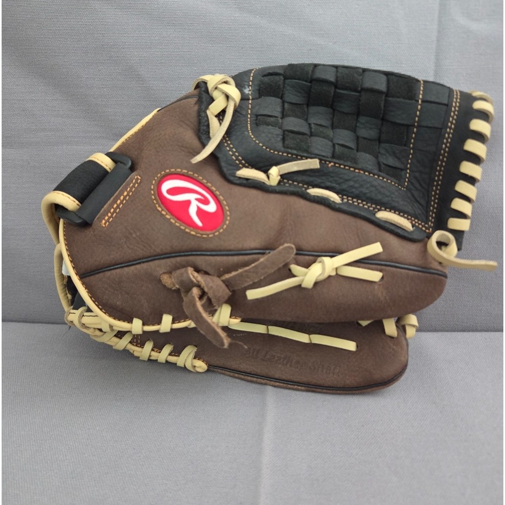 Rawlings Glove Brown Black 12.5 Inches Left Hand Zero Shock Strap Baseball Mitt